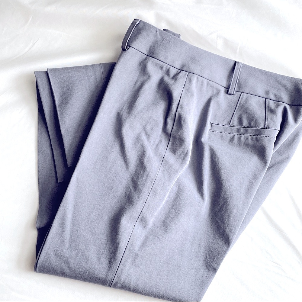 CROWN & IVY CARY COTTON STRETCH CROPPED ANKLE PANTS CAREER NEUTRAL Gray 6